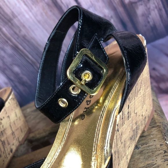 *681 Apostrophe Strappy Peep Toe Wedges - Picture 6 of 8